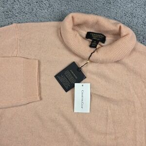 Charter Club Cashmere Sweater Women XL Blush Creme Turtleneck Luxury Knit 2-Ply